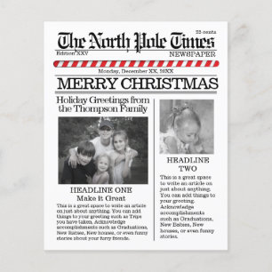 The North Pole Times Newspaper Headlines Flyer