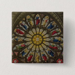 The North Window, plate D from 'Westminster Abbey' 15 Cm Square Badge