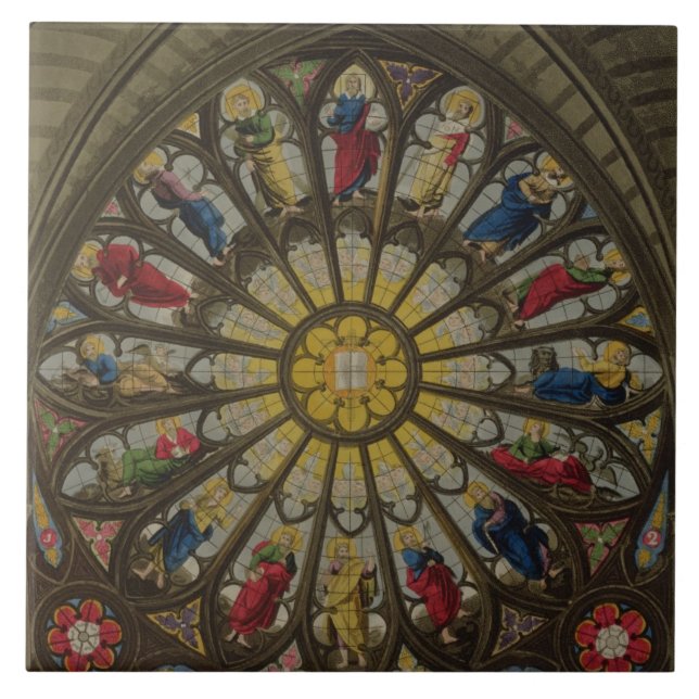 The North Window, plate D from 'Westminster Abbey' Ceramic Tile (Front)