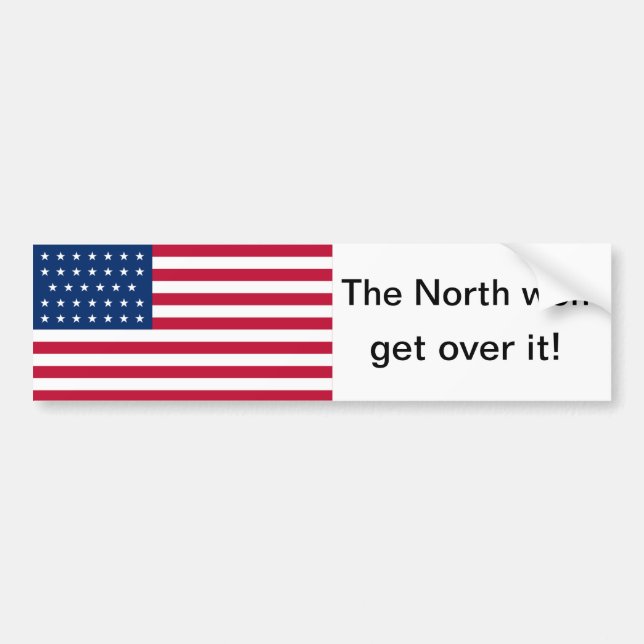 The North won 34 star flag Bumper Sticker (Front)