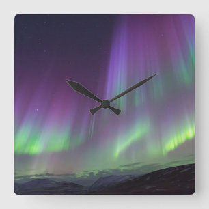 The Northern Lights   North Iceland Square Wall Clock