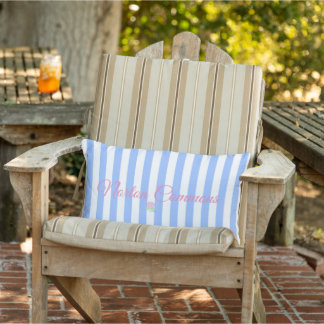 The Norton Commons Blue Stripe Lumbar Cushion