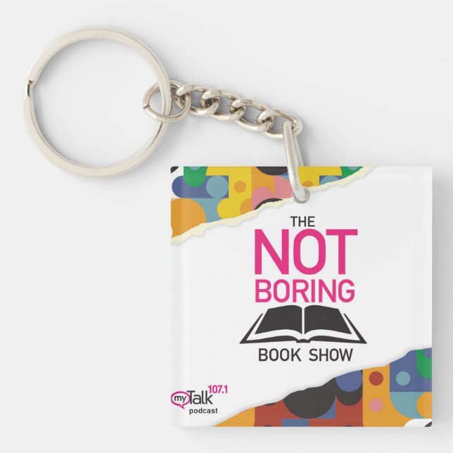The Not Boring Book Show Key Chain Square (Front)