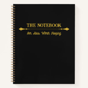 The Notebook   Minimalist Black Gold Journal