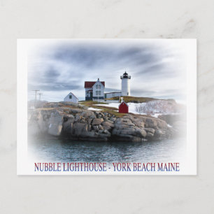 The "Nubble" Cape Neddick lighthouse York, Maine Postcard