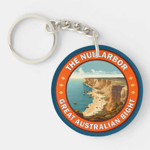 The Nullarbor Great Australian Bight Retro Emblem Key Ring