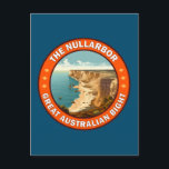 The Nullarbor Great Australian Bight Retro Emblem Postcard<br><div class="desc">The Nullarbor Great Australian Bight vector design. The Nullarbor Plain is part of the area of flat country of southern Australia,  located on the Great Australian Bight coast.</div>