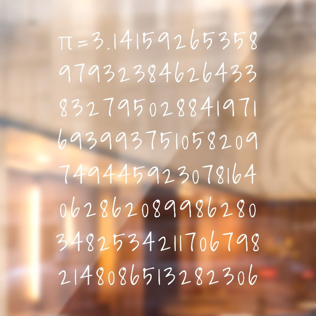 The number "π=3.14" Math & Science Lover's Decal (Sheet 2)