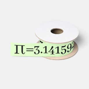 The Number Pi Math & Science Lovers' Green Satin Ribbon