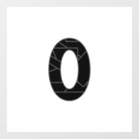 The number zero (0) in black