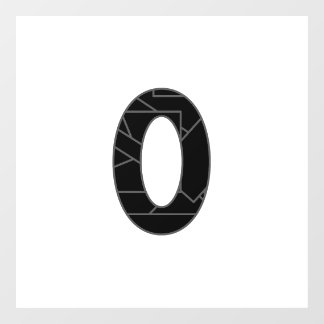 The number zero (0) in black