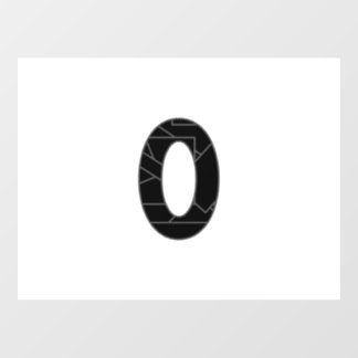 The number zero (0) in black