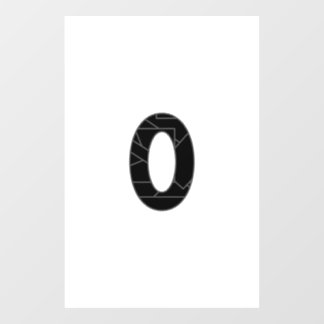 The number zero (0) in black