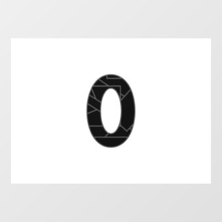 The number zero (0) in black