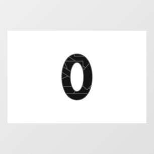 The number zero (0) in black