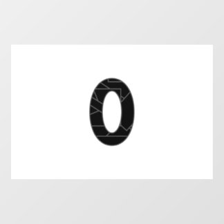 The number zero (0) in black