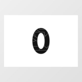The number zero (0) in black