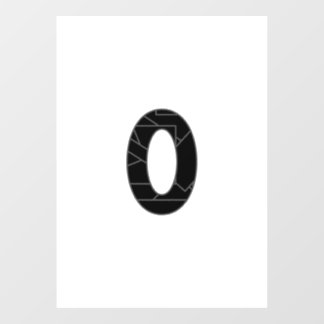 The number zero (0) in black