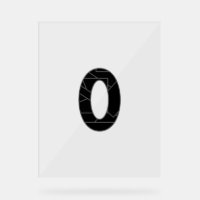 The number zero (0) in black