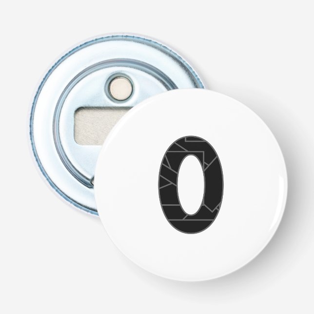 The number zero (0) in black bottle opener (Front)