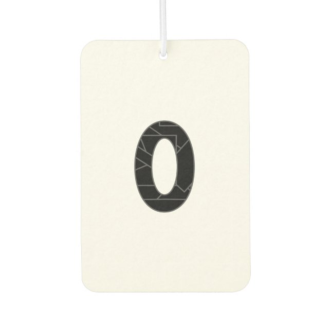 The number zero (0) in black car air freshener (Front)