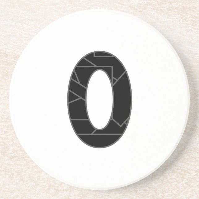 The number zero (0) in black coaster (Front)