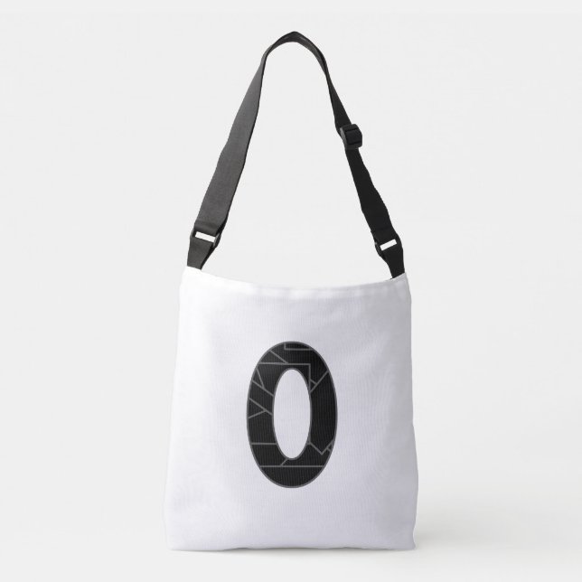 The number zero (0) in black crossbody bag (Front)