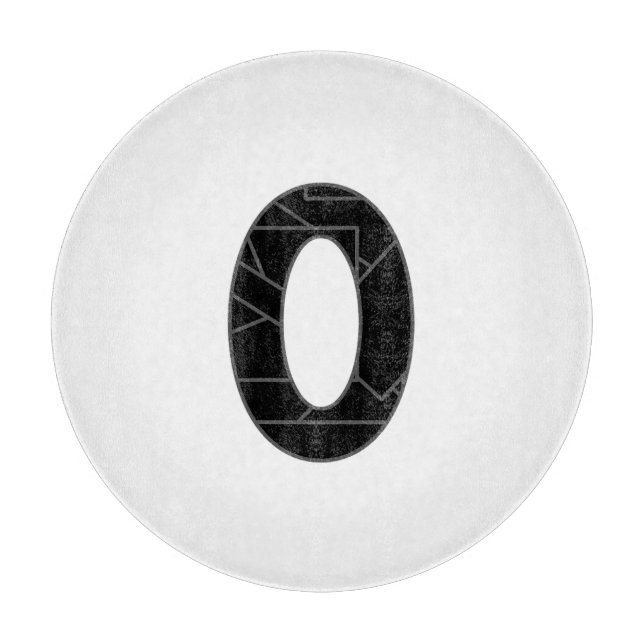 The number zero (0) in black cutting board (Front)