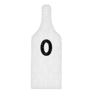 The number zero (0) in black cutting board