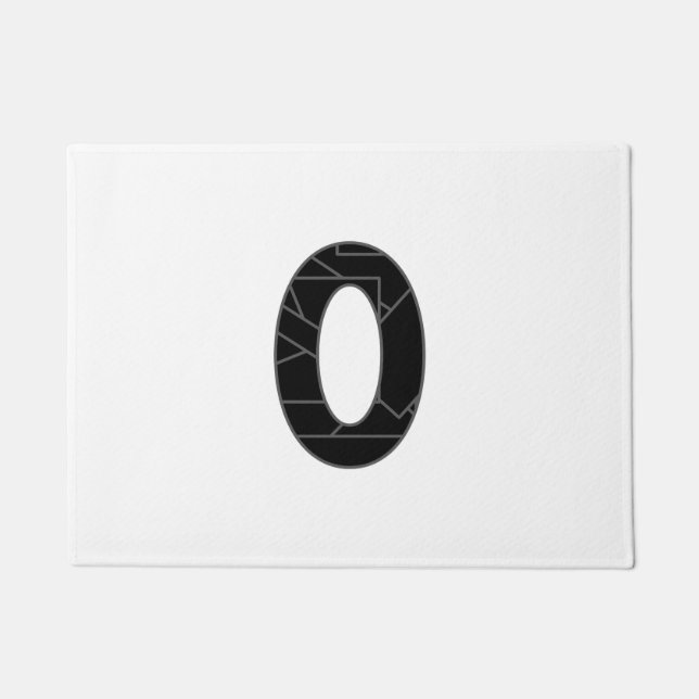 The number zero (0) in black doormat (Front)