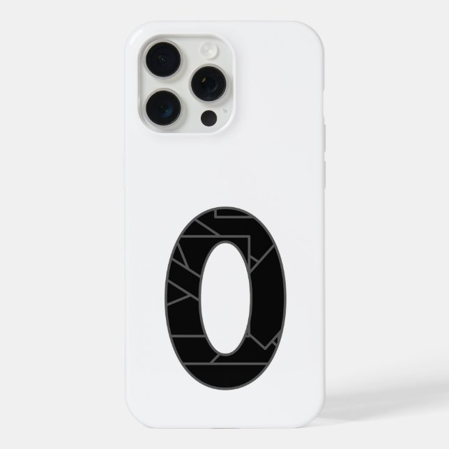 The number zero (0) in black iPhone case (Back)