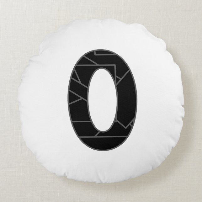 The number zero (0) in black round cushion (Front)