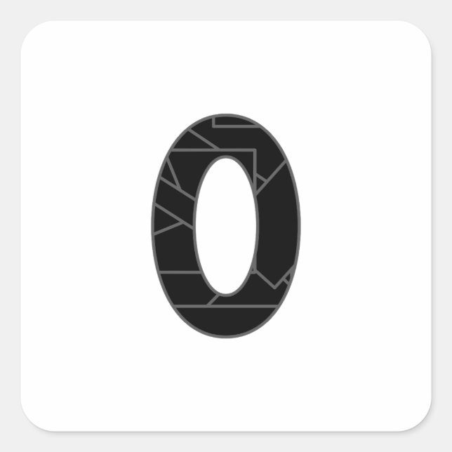 The number zero (0) in black square sticker (Front)