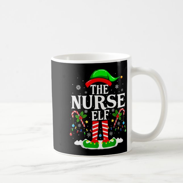 The Nurse Elf Christmas Nursing Funny Rn Christmas Coffee Mug (Right)