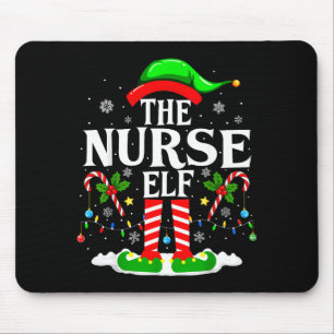 The Nurse Elf Christmas Nursing Funny Rn Christmas Mouse Pad