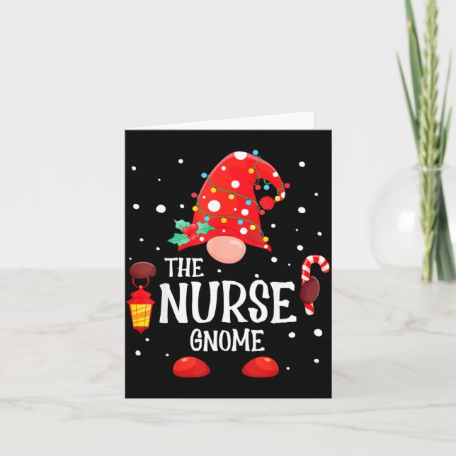 The Nurse Gnome Matching Family Christmas Gnome Pa Card (Front)