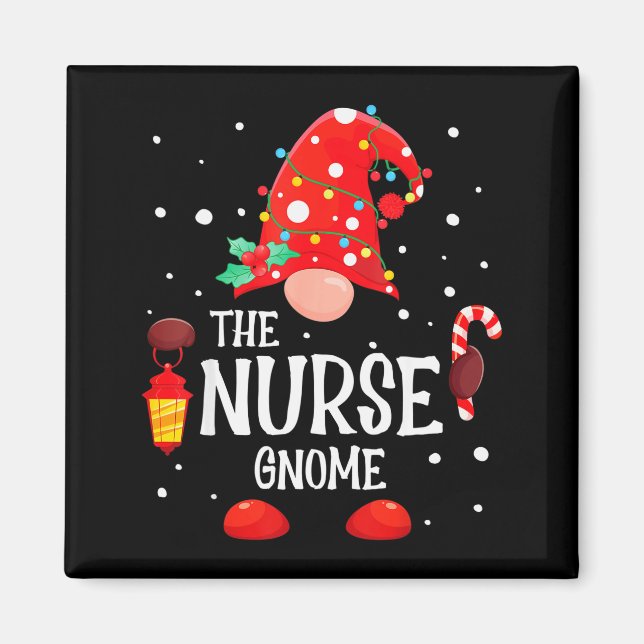 The Nurse Gnome Matching Family Christmas Gnome Pa Magnet (Front)
