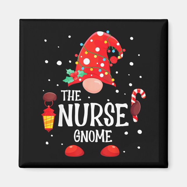 The Nurse Gnome Matching Family Christmas Gnome Pa Magnet (Front)
