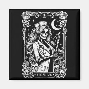 The Nurse Skeleton Tarot Card Funny Nursing Nurse Magnet