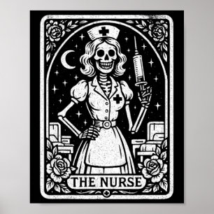 The Nurse Skeleton Tarot Card Funny Nursing Rn Lpn Poster