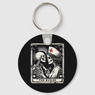 The Nurse Skeleton Tarot Card Halloween Nursing Key Ring