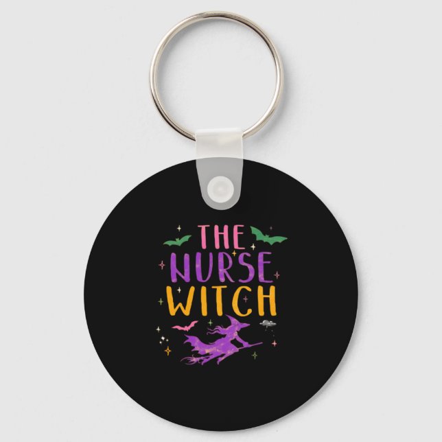 The Nurse Witch Halloween Classic T-Shirt Key Ring (Front)