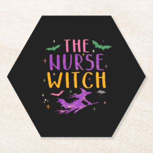 The Nurse Witch Halloween Classic T-Shirt Paper Coaster