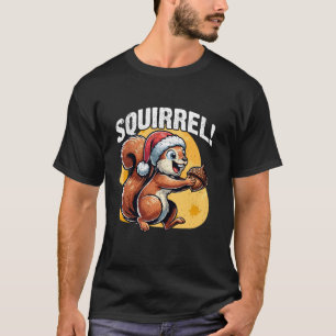 The Nut Before Christmas Santa Hat Funny Squirrel T-Shirt