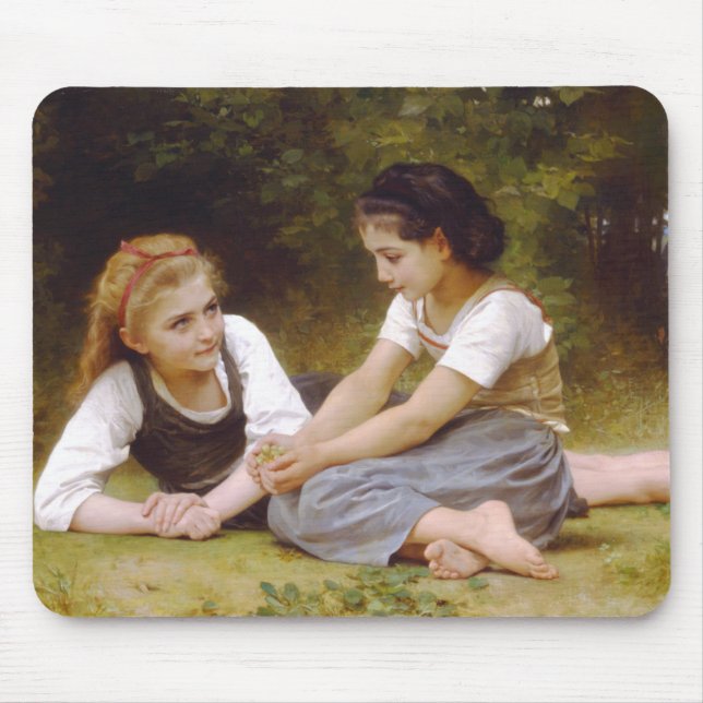 The Nut Gatherers by William Adolphe Bouguereau Mouse Pad (Front)