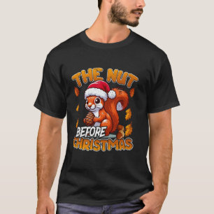 The Nut Gifts Christmas Funny Santa Hat Squirrel L T-Shirt