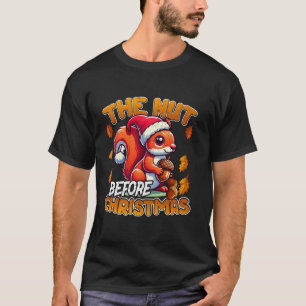 The Nut Gifts Christmas Santa Hat Funny Squirrel L T-Shirt