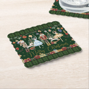 The Nutcracker Ballet Festive Merry Christmas Paper Coaster