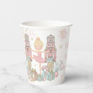 The Nutcracker Ballet Pastel Blush Pink Christmas Paper Cups