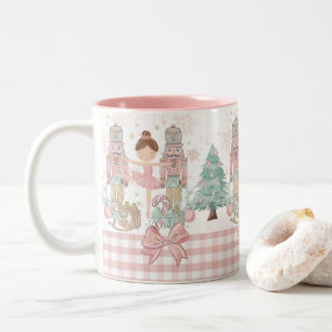 The Nutcracker Ballet Pastel Blush Pink Christmas Two-Tone Coffee Mug